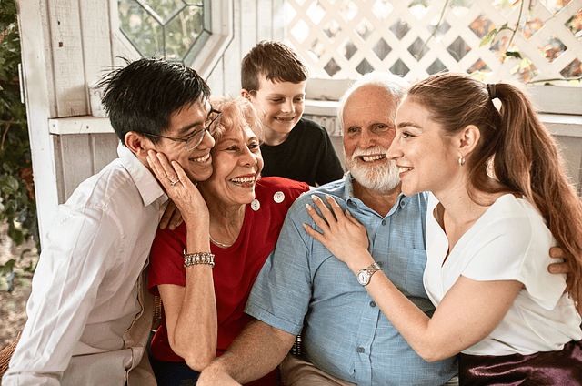 Smiling couple planning their retirement together