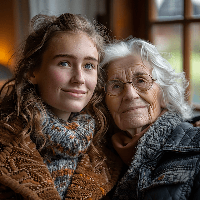 Compassionate long-term care support imagery